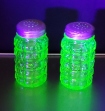 Green Vaseline Salt & Pepper Shackers