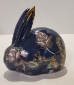 Imari Hand Painted Porcelain Bunny Rabbit Paper Weight