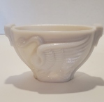 1930s MacBeth-Evans Monax White Milk Glass/Uranium Swan Bowl