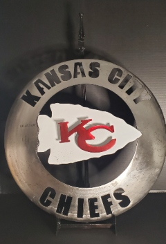 Hand Crafted/Cut Farm Disc: Kansas City Cheifs